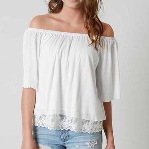 Gimmicks off the shoulder top